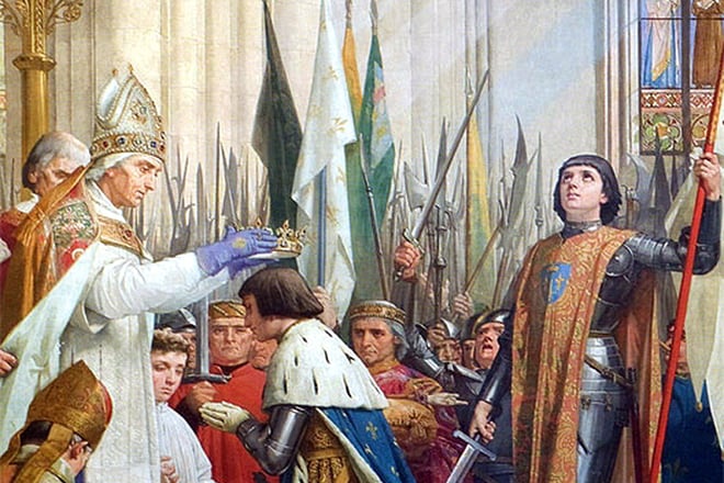 Joan of Arc at the coronation of Charles