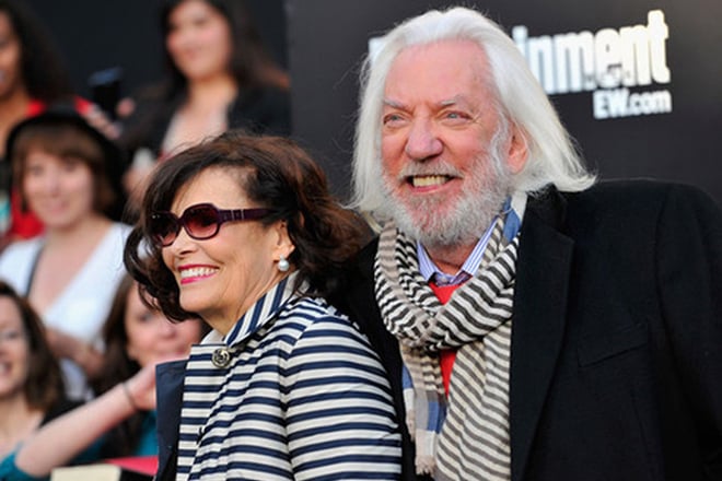 Donald Sutherland together with his wife