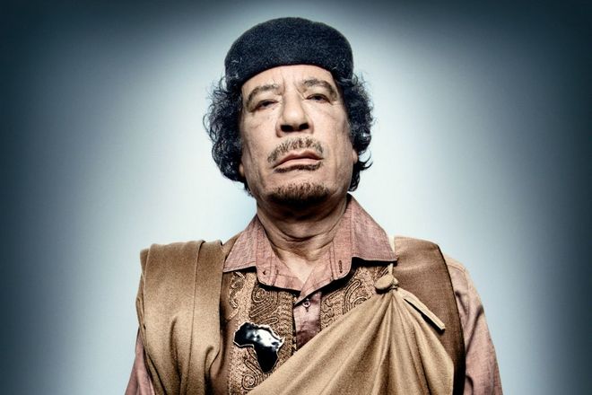 Politician Muammar Gaddafi