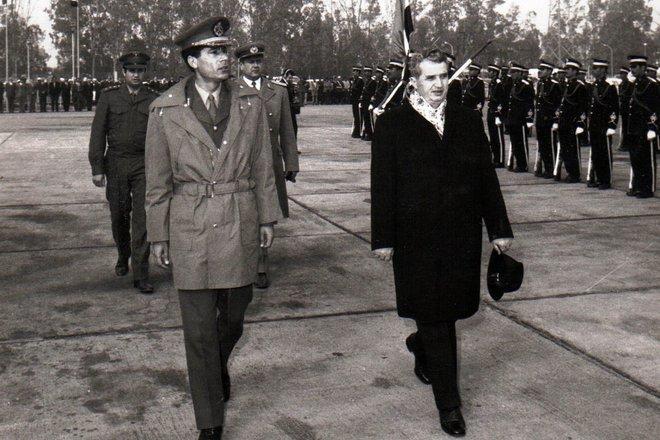Muammar Gaddafi and Nicolae Ceaușescu