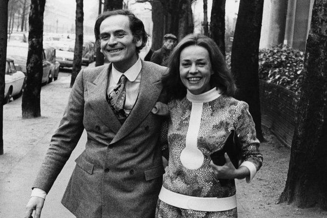 Jeanne Moreau and Pierre Cardin.