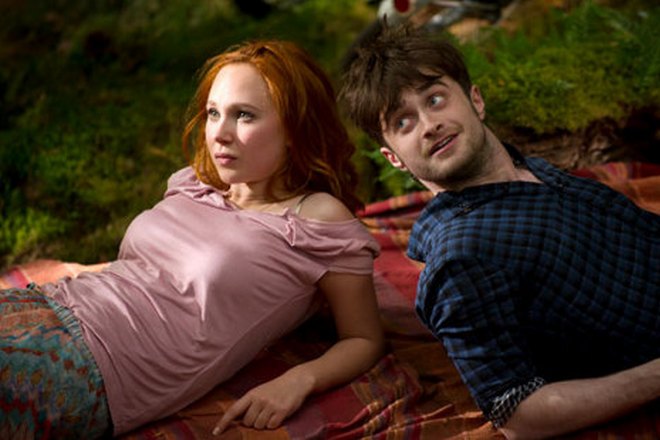 Juno Temple and Daniel Radcliffe in the movie Horns