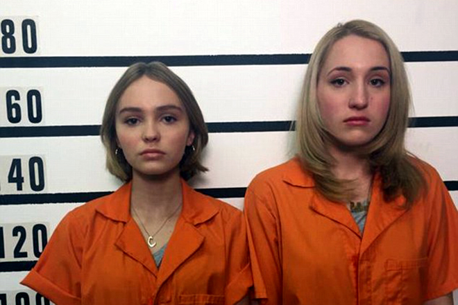 Harley Quinn Smith and Lily-Rose Depp in the movie Yoga Hosers