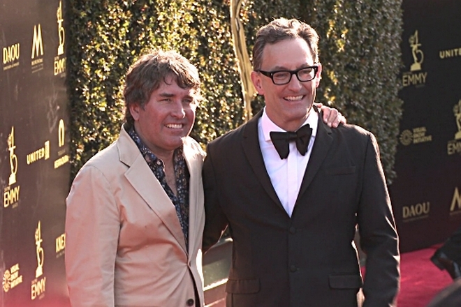 Stephen Hillenburg and Thomas Kenny in 2018