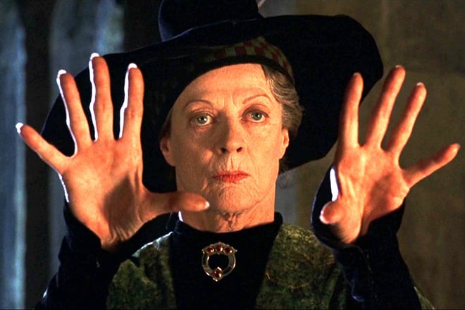 Maggie Smith in the movie Harry Potter and the Philosopher's Stone