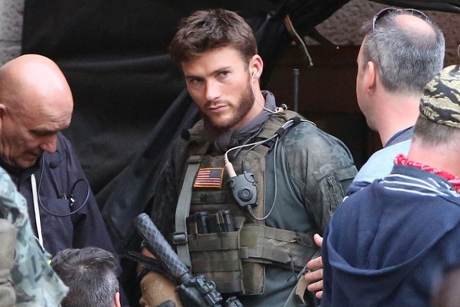 Scott Eastwood at the movie set of Suicide Squad