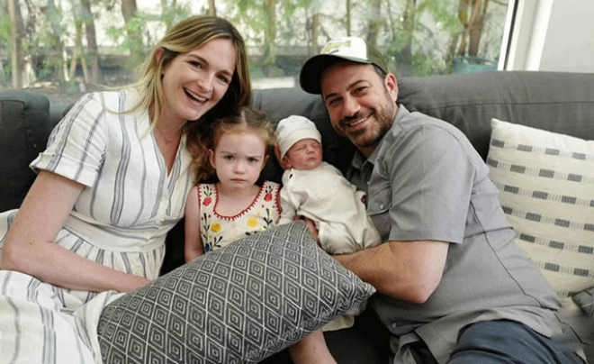 Jimmy Kimmel with his wife and children