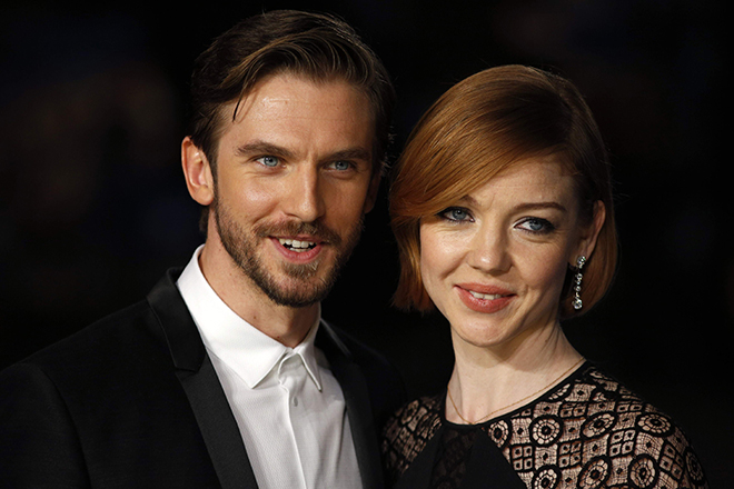 Dan Stevens with his wife