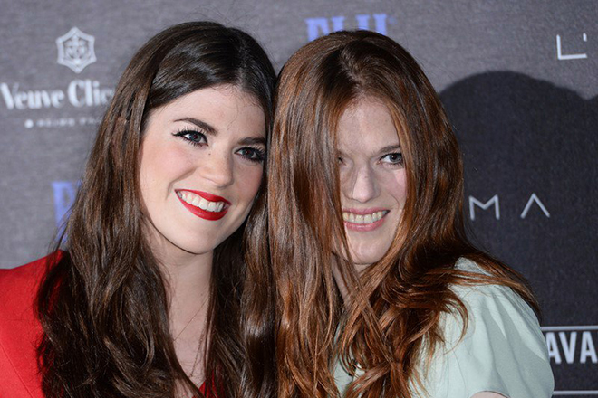 Rose Leslie with her sister Portia
