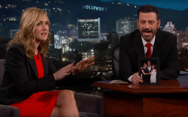 Kate Winslet on the talk-show Jimmy Kimmel Live!