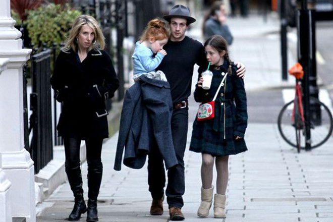 Aaron Taylor-Johnson with his family