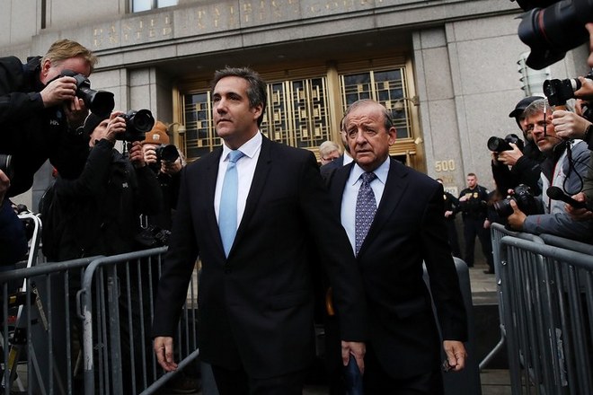 Michael Cohen leaves the courthouse
