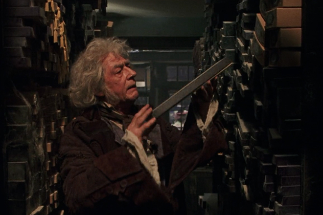 John Hurt in the movie Harry Potter and the Sorcerer's Stone