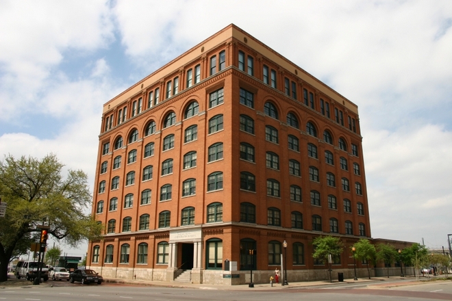 The building of the Book Depository where Lee Harvey Oswald worked