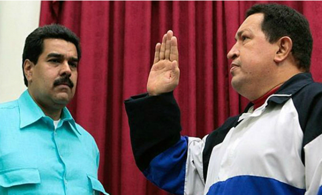 Nicolás Maduro with Hugo Chávez
