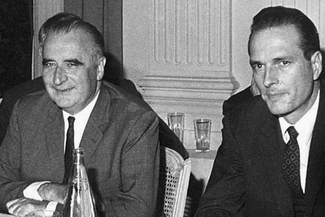 Georges Pompidou and Jacques Chirac
