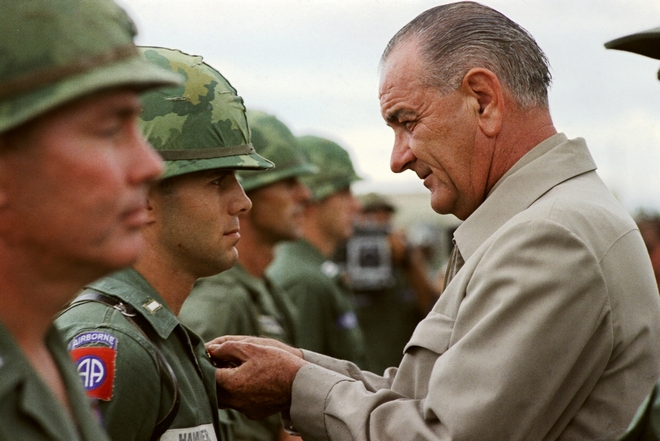 Lyndon Johnson, rewarding soldiers in Vietnam
