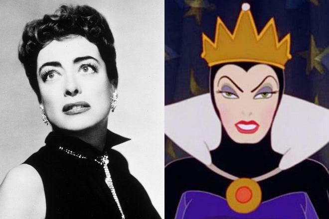 Joan Crawford and the Queen from Snow White and the Seven Dwarfs