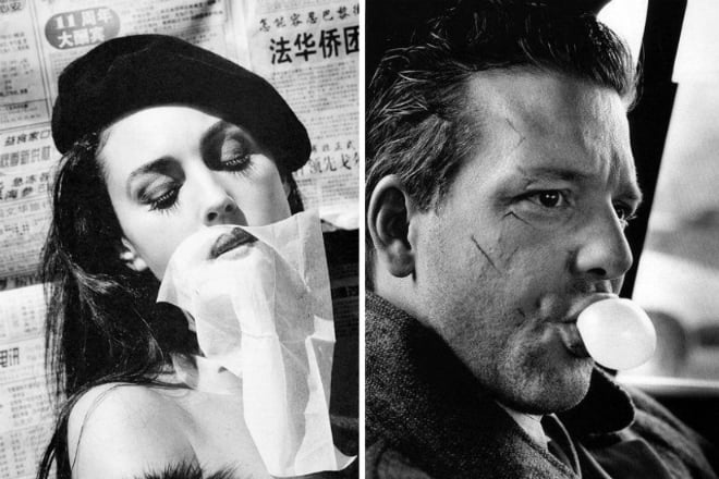 Monica Bellucci and Mickey Rourke in a photo by Helmut Newton