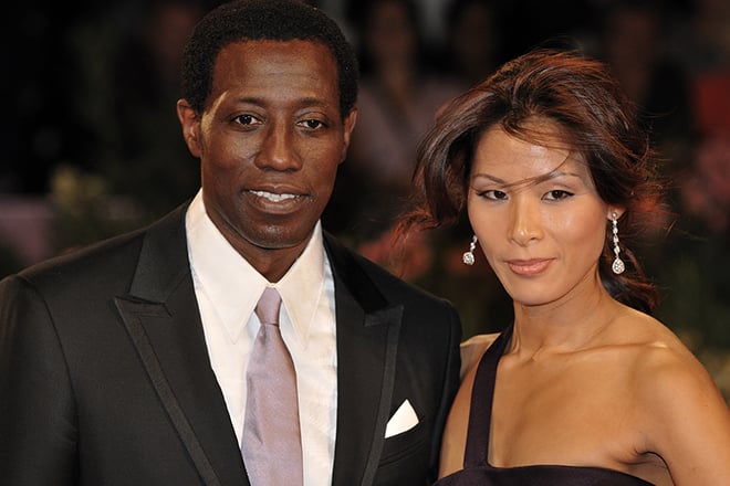 Wesley Snipes with his wife