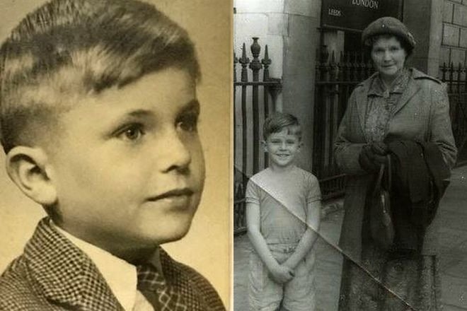 Sam Neill as a child with his mother