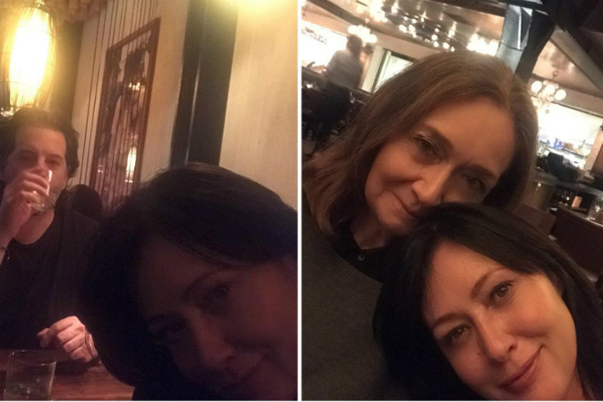 Shannen Doherty with her husband and mother in 2019