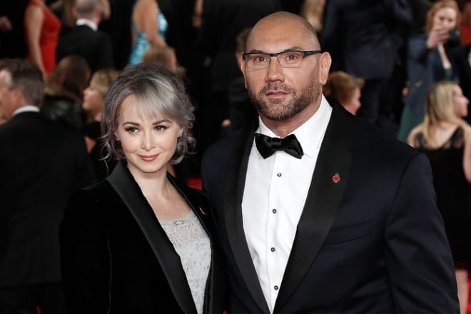 Dave Bautista with his wife