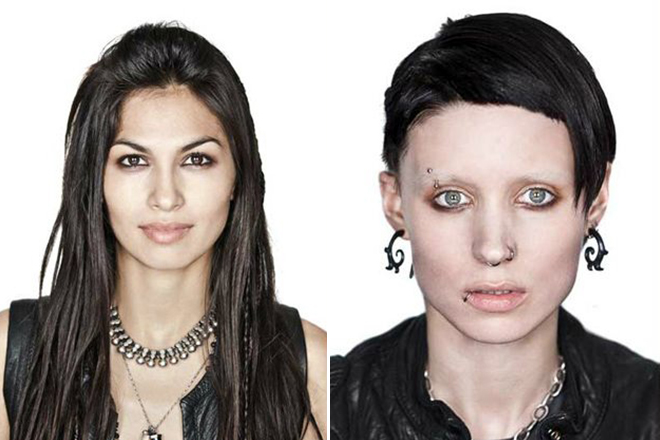 Elodie Yung and Rooney Mara in the film The Girl with the Dragon Tattoo