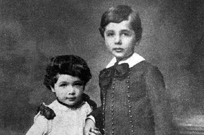 Albert Einstein with his sister