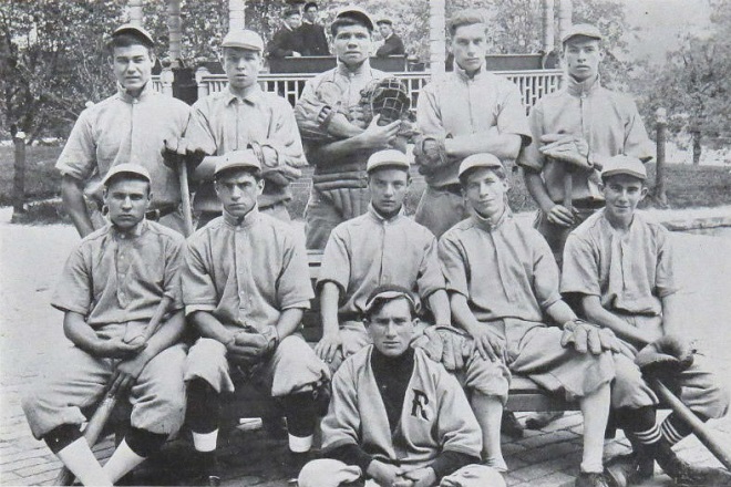 Babe Ruth with his team from St. Mary's Industrial School for Boys