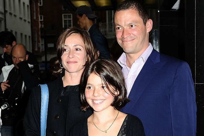 Dominic West and Polly Astor with the daughter