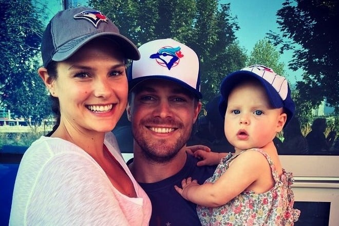 Stephen Amell with his family