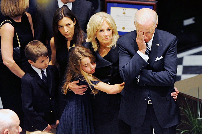 Joe and Jill Biden at son's funeral