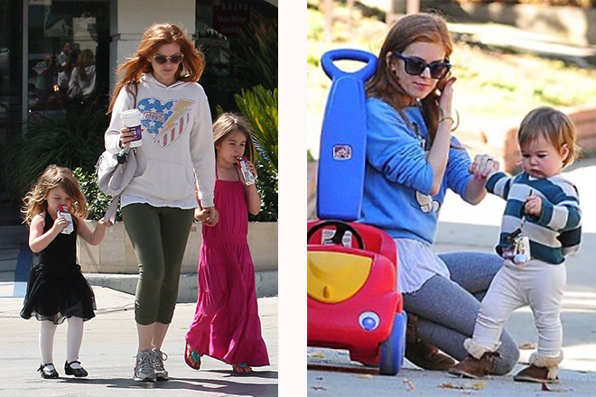 Isla Fisher with her kids