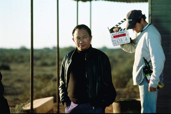 John Woo on the set