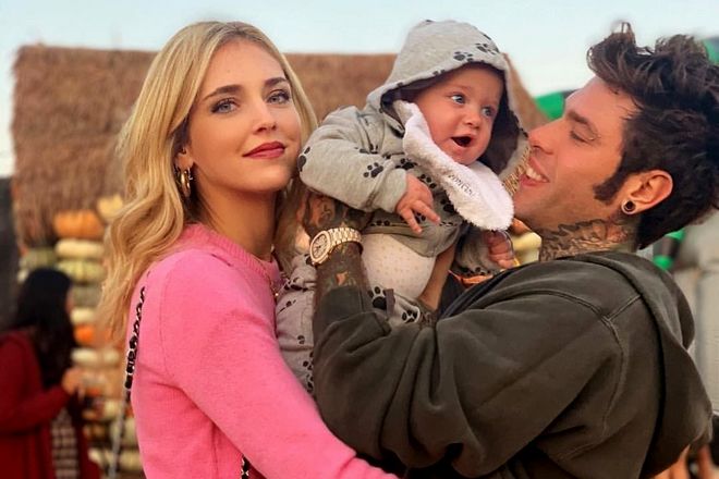 Chiara Ferragni with her husband and son