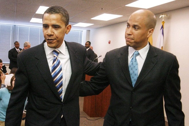 Cory Booker with Barack Obama