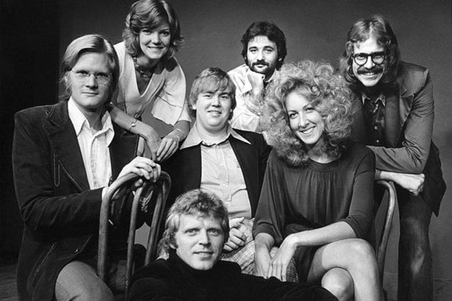John Candy and the Second City troupe in 1976