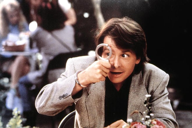 Michael J. Fox in the movie The Hard Way