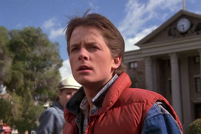 Michael J. Fox in the movie Back to the Future