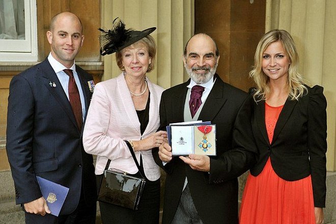 David Suchet with his wife and children