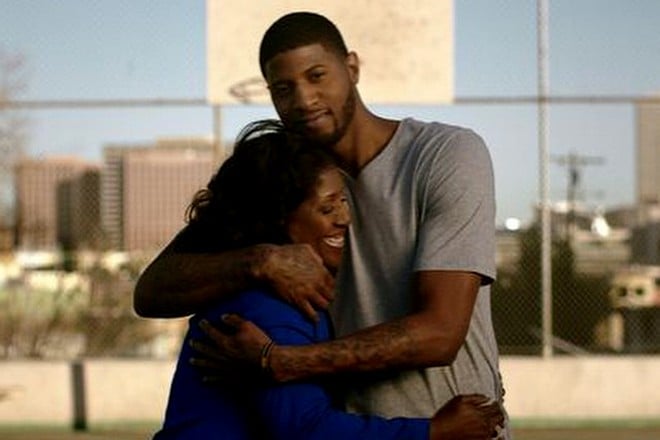 Paul George with his mother