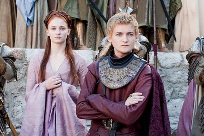 Jack Gleeson and Sophie Turner in the series Game of Thrones