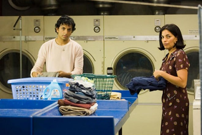 M. Night Shyamalan and Sarita Choudhury in the movie Lady in the Water