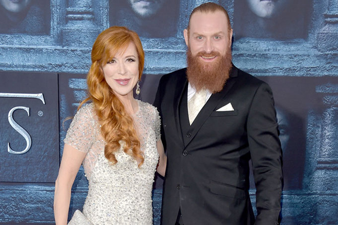 Kristofer Hivju with his wife Gry Molvær
