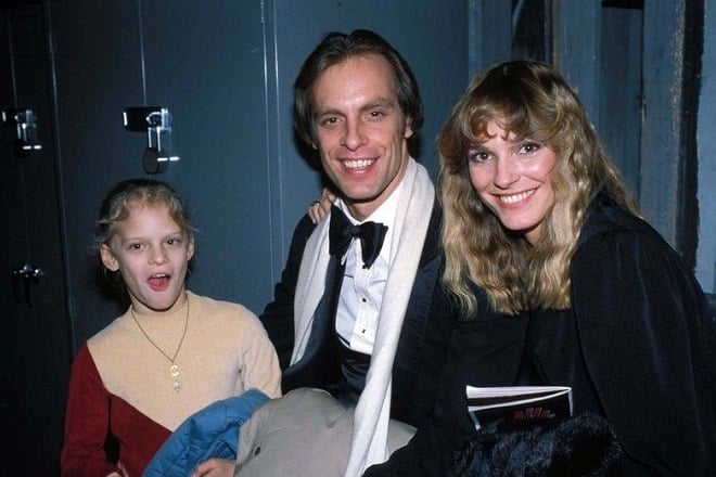 Keith Carradine with his ex-girlfriend Shelley Plimpton and their daughter Martha Plimpton