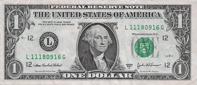 George Washington on a bill