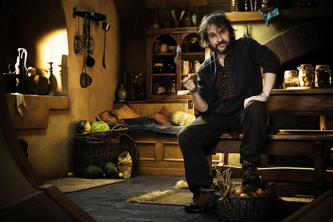 Peter Jackson at the movie set of The Lord of the Ring saga
