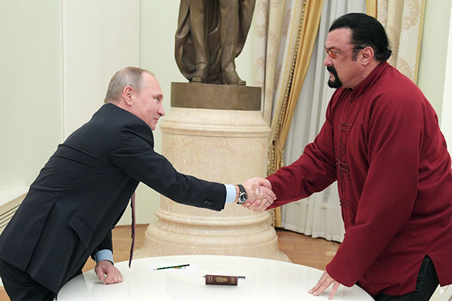 Steven Seagal and Vladimir Putin