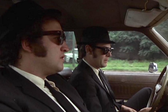 John Belushi and Dan Aykroyd in the Blues Brothers movie